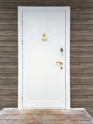 Белая дверь с кнокером Белая дверь с кнокером